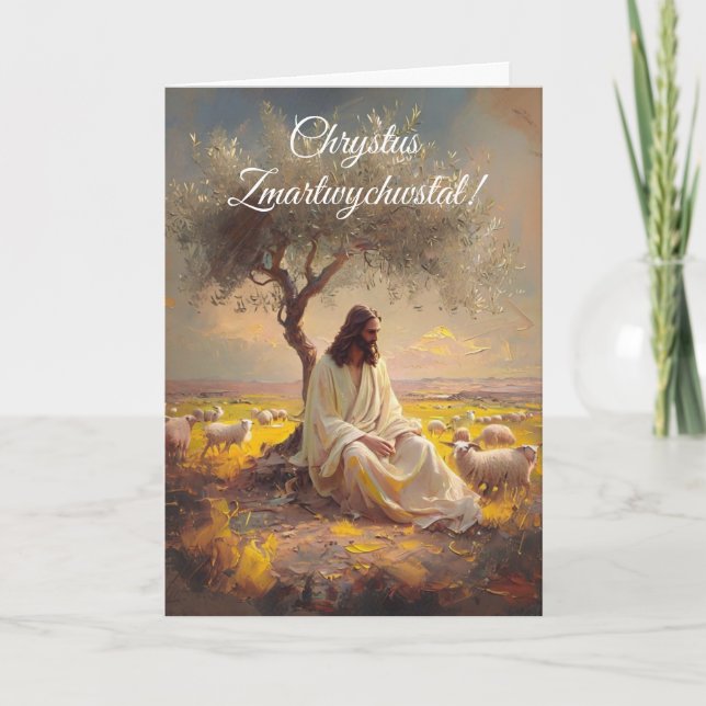 Vintage Polish Easter Wesolego Alleluja Christian Invitation (Front)