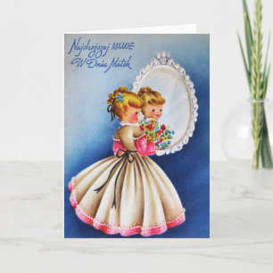 Vintage Polish Mother's Day Card