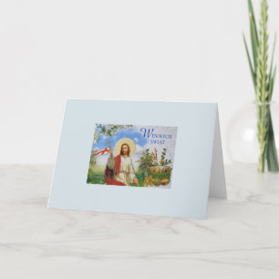 Vintage Polish Religious Easter Greeting Card