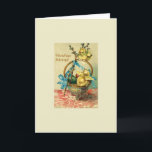 Vintage Polish Wesołego Alleluja Easter Card<br><div class="desc">Retro / Vintage Polish Easter greeting card.  Adorable chicks with a lovely Easter basket.</div>