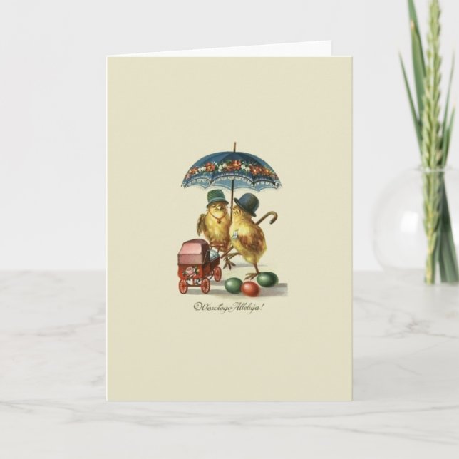 Vintage Polish Wesołego Alleluja Easter Card (Front)