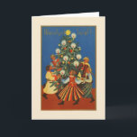 Vintage Polish Wesołych Świąt Christmas Card<br><div class="desc">Retro / Vintage Polish Christmas greeting card.  Dancing around the Christmas Tree!  Wesołych Świąt!  Merry Christmas!</div>