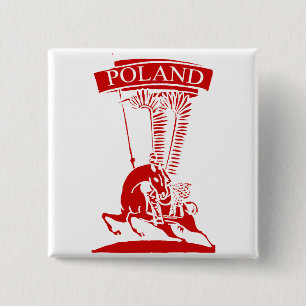 Vintage Polish Winged Hussar 15 Cm Square Badge
