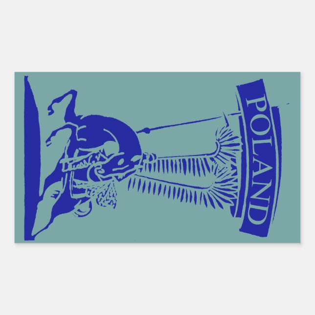 Vintage Polish Winged Hussar Rectangular Sticker (Front)