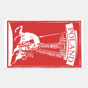 Vintage Polish Winged Hussar Rectangular Sticker