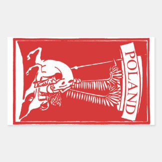 Vintage Polish Winged Hussar Rectangular Sticker