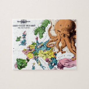 Vintage Political Cartoon Map of Europe (1877) Jigsaw Puzzle