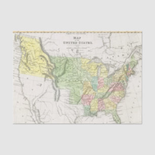 Vintage Political of the United States Map (1833) Tissue Paper