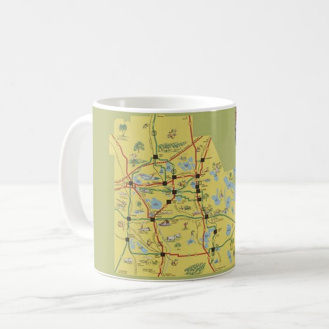 Vintage Polk County Florida Map Coffee Mug (Front Left)
