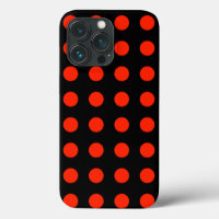 Vintage Polka Dots Black Red Colour Retro Classica