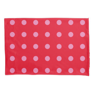 Vintage Polka Dots Pink Red Colour Retro Classic Pillowcase