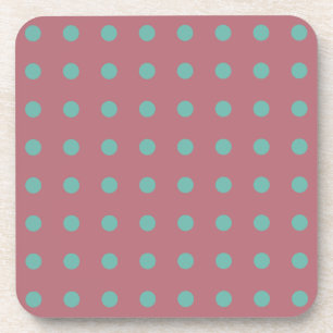Vintage Polka Dots Rose Gold Colour Retro Classica Coaster