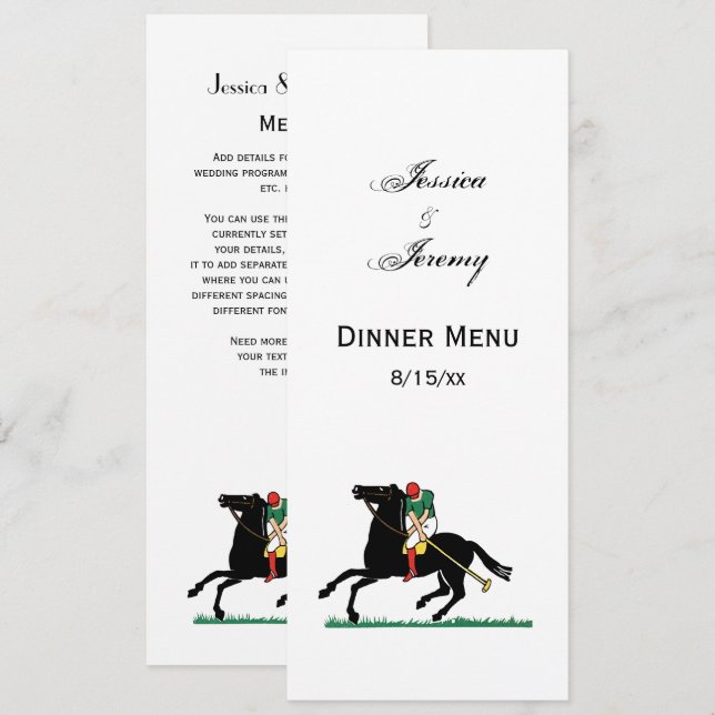 Vintage Polo Player on Pony Invitation (Front/Back)