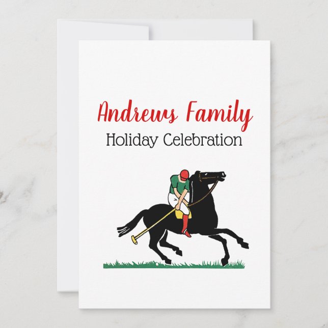 Vintage Polo Player on Pony Invitation (Front)