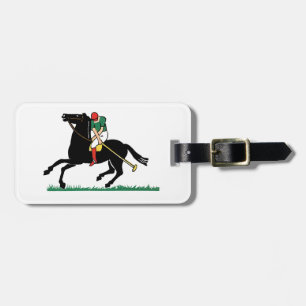 Vintage Polo Player on Pony Luggage Tag
