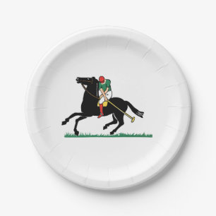 Vintage Polo Player on Pony Paper Plate