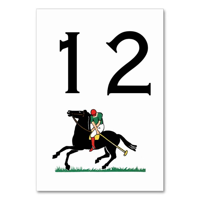 Vintage Polo Player on Pony Table Number (Front)