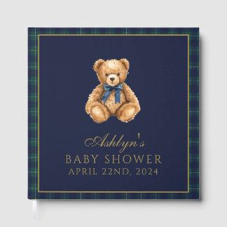 Vintage Polo Teddy Bear Baby Shower Guest Book