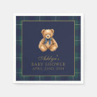 Vintage Polo Teddy Bear Baby Shower Napkins