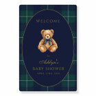 Vintage Polo Teddy Bear Baby Shower Welcome Sign