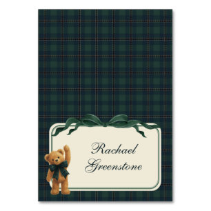 Vintage Polo Teddy Bear Navy Green Seating Table Number