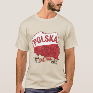 Vintage Polska Map T-Shirt – Polish Pride Est. 966