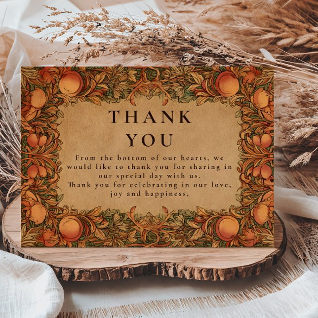 Vintage Pomegranate Art Nouveau Wedding Thank You Card (Creator Uploaded)