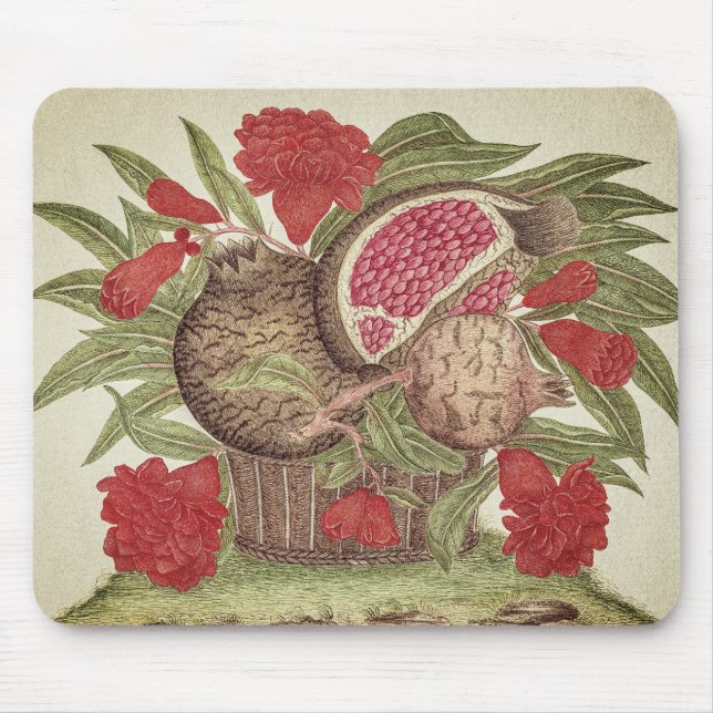 Vintage Pomegranate Flowers and Fruits Mouse Mat (Front)
