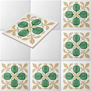 Vintage Pomegranate Fruit Tile