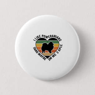 Vintage Pomeranian Heart Quote Dog Lover Shirt Des 6 Cm Round Badge