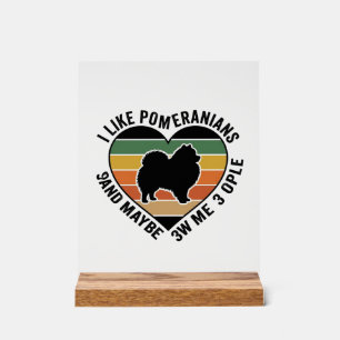 Vintage Pomeranian Heart Quote Dog Lover Shirt Des Acrylic Sign