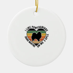 Vintage Pomeranian Heart Quote Dog Lover Shirt Des Ceramic Tree Decoration