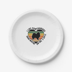 Vintage Pomeranian Heart Quote Dog Lover Shirt Des Paper Plate