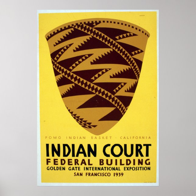Vintage Pomo Indian Basket San Francisco WPA Poster (Front)