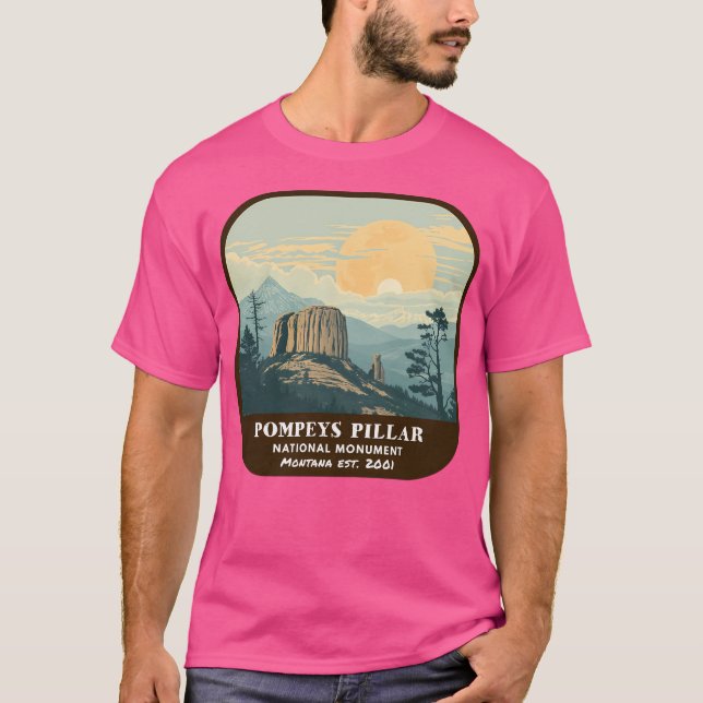 Vintage Pompeys Pillar National Monument (Montana) T-Shirt (Front)