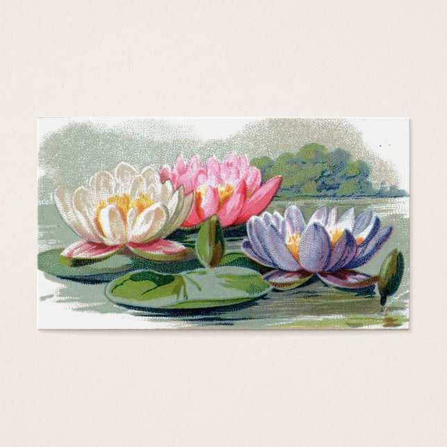 Vintage Pond Lilies Reversible Bookmarks (Front)