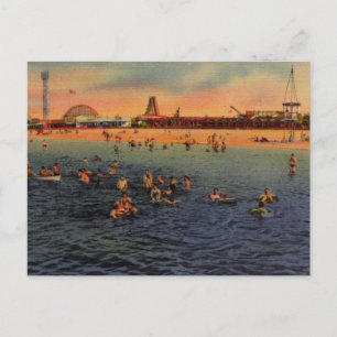 Vintage Pontchartrain Beach Artwork Postcard