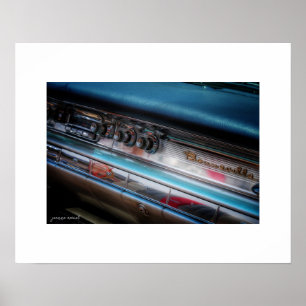 Vintage Pontiac Bonneville Dashboard Poster Print