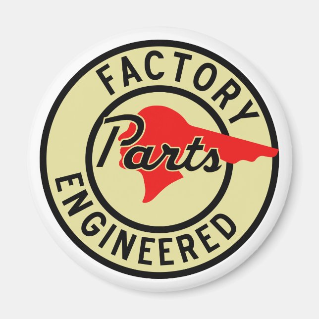 Vintage Pontiac Factory parts sign Magnet (Front)