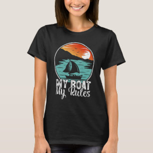 Vintage Pontoon Boat Captain Boat Sailing My Boat  T-Shirt