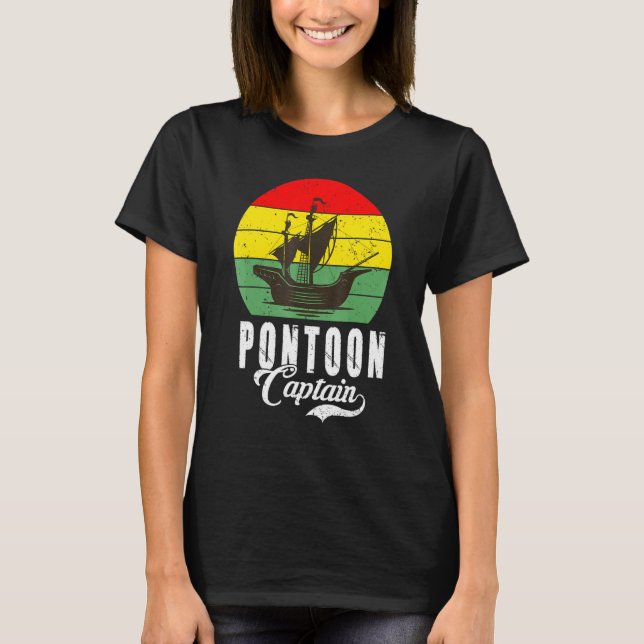 Vintage Pontoon Captain Boating Sailing Costume T-Shirt (Front)