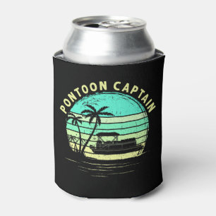 Vintage Pontoon Captain Funny Pontoon Boat Can Cooler