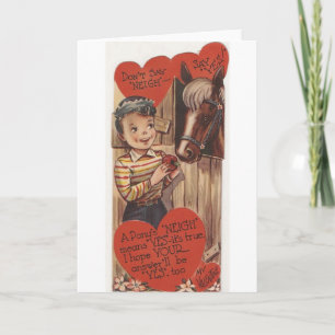Vintage Pony Valentine's Day Greeting Card