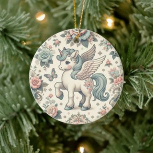 Vintage Pony's Delightful Blooms Ceramic Tree Decoration