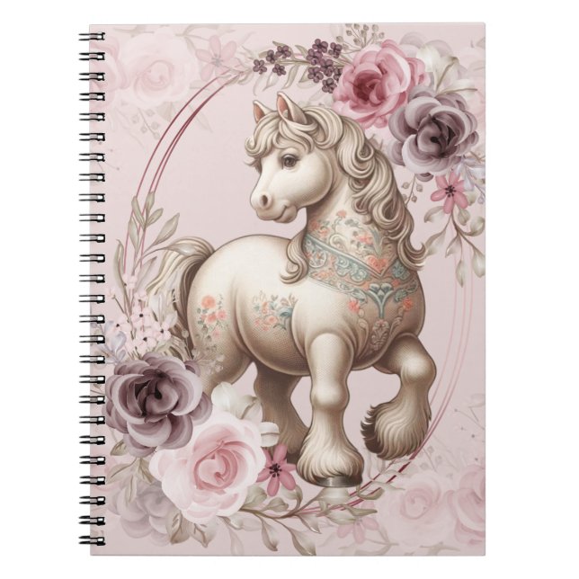 Vintage Pony's Delightful Blooms  Notebook (Front)
