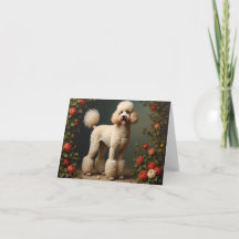 Vintage Poodle Blank Card