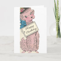 Vintage Poodle Happy Birthday