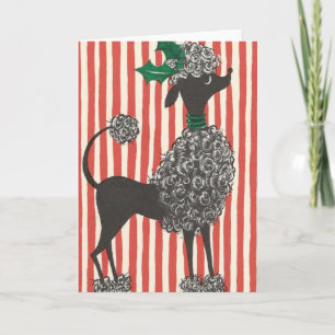 Vintage Poodle Holiday Card