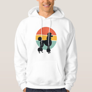 Vintage Poodle Sunset Retro Dog Silhouette Circle  Hoodie