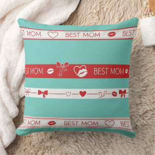 Vintage Pop Art Best Mum Love Pattern Cushion